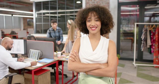 Confident Businesswoman Leading Diverse Team in Modern Office - Download Free Stock Images Pikwizard.com