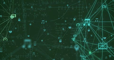Digital Network Connections with Mathematical Equations Background - Download Free Stock Images Pikwizard.com