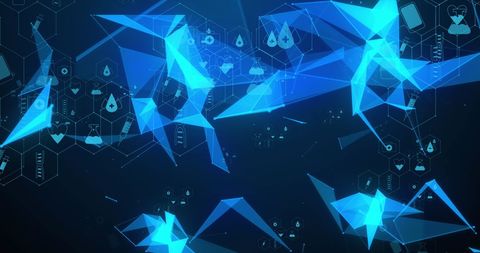Abstract medical technology interface with glass shards