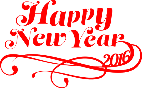 Happy New Year 2016 Text on Transparent Background Vector Art - Download Free Stock Videos Pikwizard.com