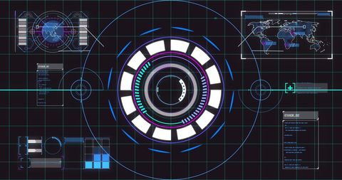 Futuristic Global Data Interface with Scanning Elements - Download Free Stock Images Pikwizard.com