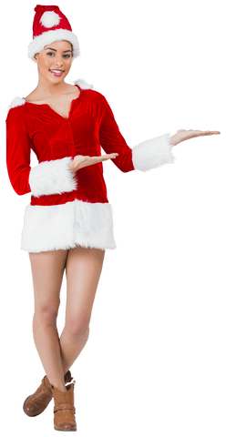 Transparent festive woman signaling celebration excitement