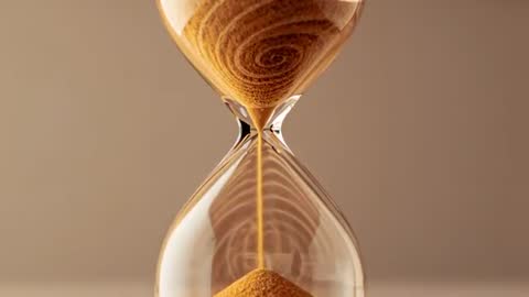 Elegant Hourglass with Flowing Sand Capturing Passage of Time