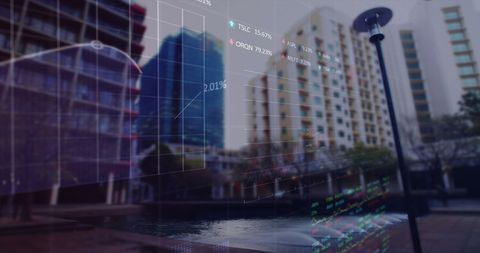 Financial Data Overlay on Urban Cityscape Illustrating Global Markets - Download Free Stock Images Pikwizard.com