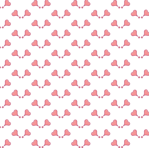 Seamless pink heart pattern on transparent background illustrates love