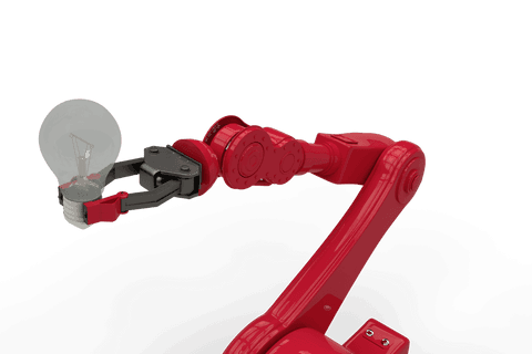 red robotic arm holding bulb on transparent background illustration - Download Free Stock Videos Pikwizard.com