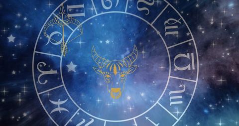 Zodiac Symbols and Mystical Cosmic Background