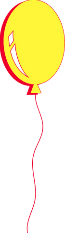 vibrant yellow balloon with red string on transparent background - Download Free Stock Videos Pikwizard.com