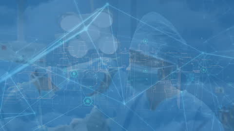 Surgeon Analyzing Digital Healthcare Data Visualization