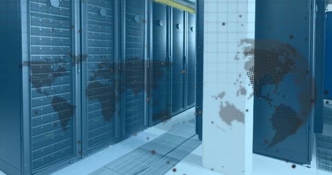 Data Networking and Technology in Advanced Server Room - Download Free Stock Images Pikwizard.com