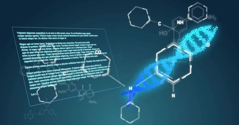Abstract genetic research: molecular structures and dna visualization