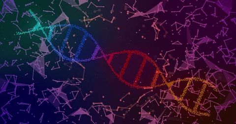 colorful dna strand among digital connections - Download Free Stock Images Pikwizard.com