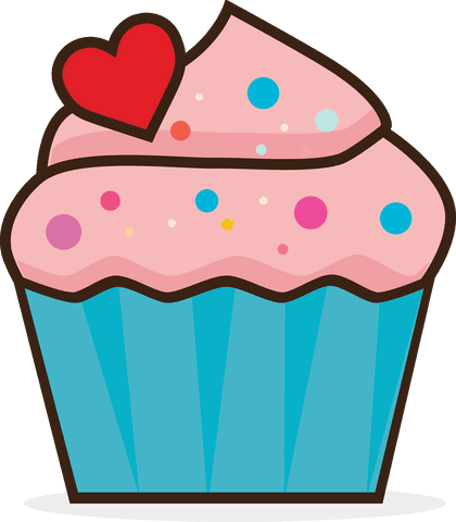 cupcake classic treat with red heart transparent vector art - Download Free Stock Videos Pikwizard.com