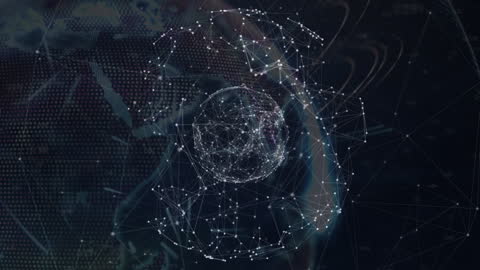 Digital Globe with Network Connections Visualizing Global Communication