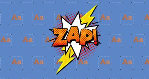 Retro Comic Style Pop Art Zap with Vibrant Patterns