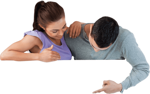 transparent young couple displaying blank card - Download Free Stock Videos Pikwizard.com