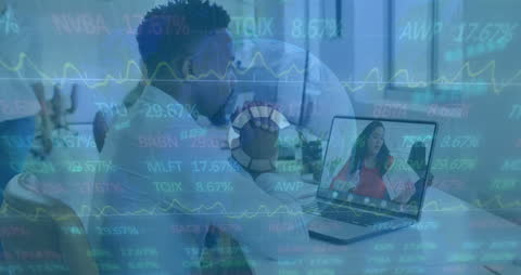 Corporate Video Call with Data Overlays