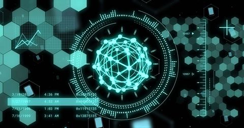Digital Interface with Scientific Data and Network Connections - Download Free Stock Images Pikwizard.com