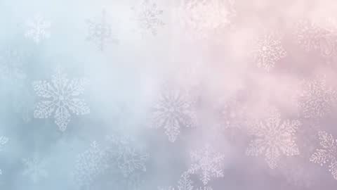 Animating Pastel Snowflake Background Looping Winter Gradient with Gentle Motion