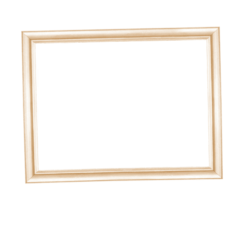 Transparent gold frame for picture decoration on blank background