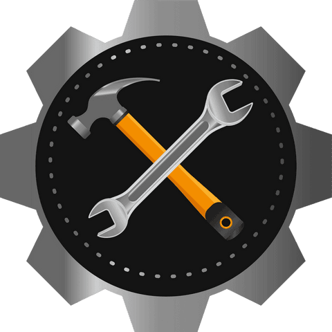 crossed hammer and wrench on gear badge transparent background - Download Free Stock Videos Pikwizard.com