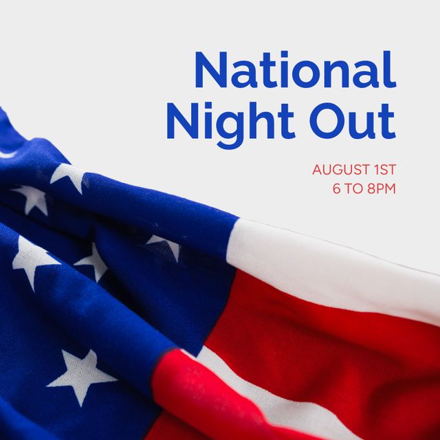 Event flyers, social media posts, and community newsletters can use this visual to promote the annual National Night Out. The image emphasizes culture and patriotism, with vibrant colors perfect for community gatherings and awareness campaigns.