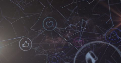 Digital Network with Social Media Icons on Dark Background - Download Free Stock Images Pikwizard.com