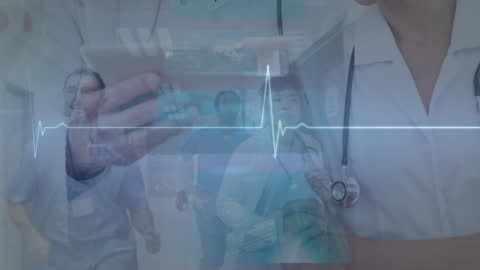 Dynamic Healthcare Professionals with Heartbeat Graph Overlay