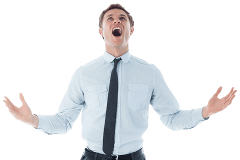 caucasian businessman screaming isolated on transparent background - Download Free Stock Videos Pikwizard.com