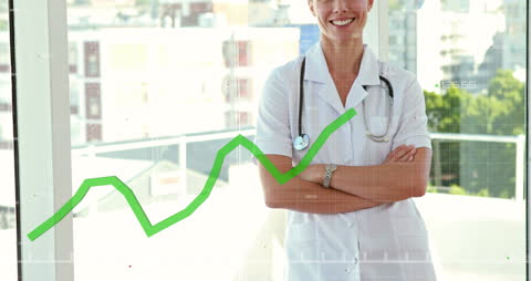 Healthcare Professional with Overlaying Growth Statistics