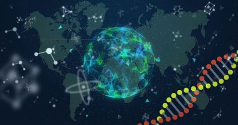 Global Science and DNA Research with Molecular Elements - Download Free Stock Images Pikwizard.com