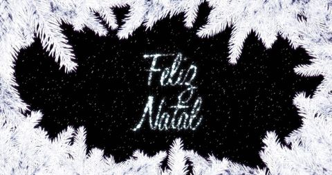 Feliz Navidad Text Amid Sparkling Fir Needle Frame