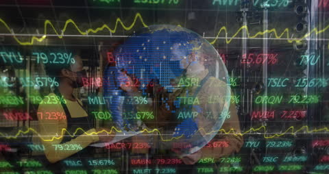 Overlay of Global Finance Data on Coffee Shop Interactions