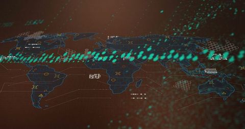 Digital Data Connections across Global Map and Network - Download Free Stock Images Pikwizard.com