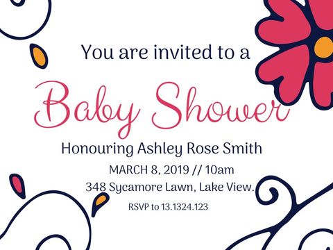 Floral Baby Shower Invitation with Vibrant Design - Download Free Stock Templates Pikwizard.com