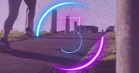 Countdown Overlay with Runner Outdoor Fitness Concept