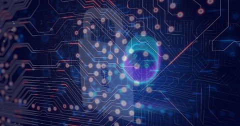 Futuristic Biometric Tech with Holographic Fingerprint and Padlock - Download Free Stock Images Pikwizard.com