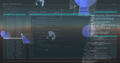 Futuristic Data Terminal with Complex Programming Interface - Download Free Stock Images Pikwizard.com