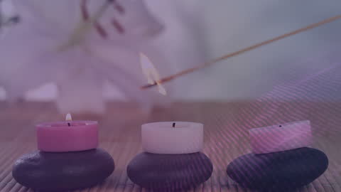 Zen Candle Arrangement with Incense in Spa Ambiance
