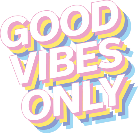 colorful good vibes only text on transparent background for positive designs - Download Free Stock Videos Pikwizard.com