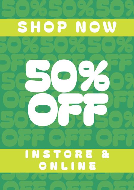Vibrant Promotion Poster Announcing 50% Off Sale - Download Free Stock Videos Pikwizard.com