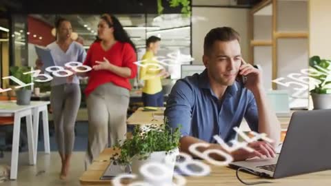 Modern Office Dynamics with Team Collaboration and Digital Integration