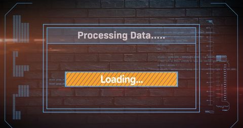 Data Processing Interface Projected on Brick Wall - Download Free Stock Images Pikwizard.com
