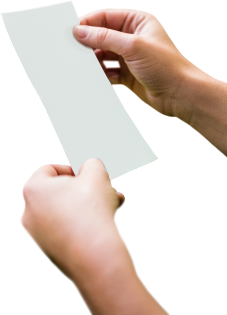 Hands Holding Blank Transparent Paper for Advertisement Mockup - Download Free Stock Videos Pikwizard.com