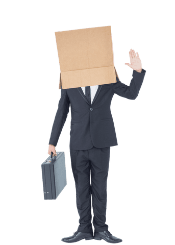 Businessman with Box on Head Waving, Concept of Transparency - Download Free Stock Videos Pikwizard.com