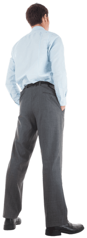 businessman viewed from behind with hands in pockets isolated on transparent background - Download Free Stock Videos Pikwizard.com