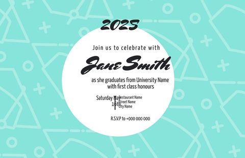 graduation invitation with modern geometric background - Download Free Stock Templates Pikwizard.com
