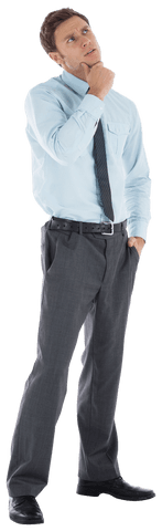 Transparent Thoughtful Businessman Looking Pensive