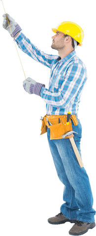 full view transparent construction worker measuring - Download Free Stock Videos Pikwizard.com