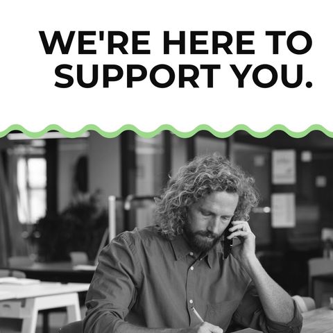 Man Providing Support over Phone in Modern Environment - Download Free Stock Templates Pikwizard.com